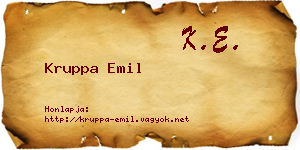 Kruppa Emil névjegykártya